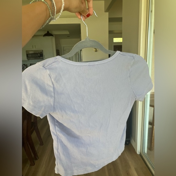 Light purple brandy melville button up crop top. - Picture 2 of 2